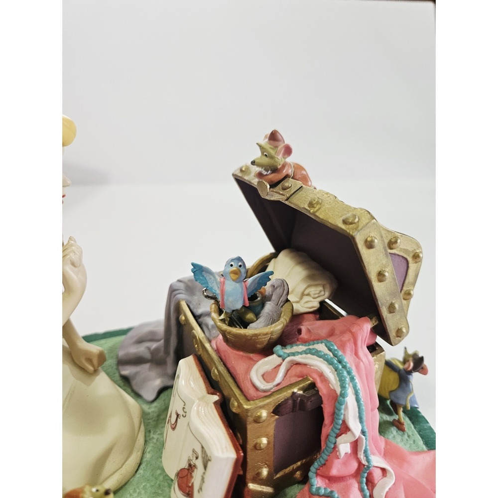 1995 Cinderella Walt Disney 45th Anniversary Music Box Figurine with Sewing Mice - Picture 5 of 12